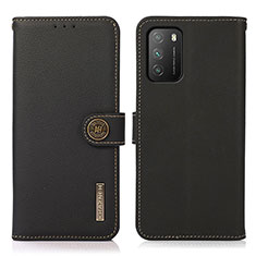 Funda de Cuero Cartera con Soporte Carcasa B02H para Xiaomi Poco M3 Negro