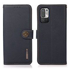 Funda de Cuero Cartera con Soporte Carcasa B02H para Xiaomi POCO M3 Pro 5G Azul