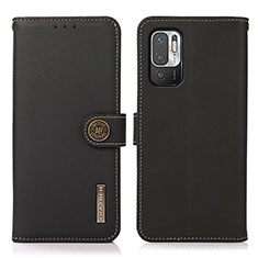 Funda de Cuero Cartera con Soporte Carcasa B02H para Xiaomi POCO M3 Pro 5G Negro