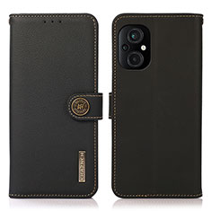 Funda de Cuero Cartera con Soporte Carcasa B02H para Xiaomi Poco M5 4G Negro