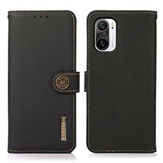 Funda de Cuero Cartera con Soporte Carcasa B02H para Xiaomi Redmi K40 Pro 5G Negro