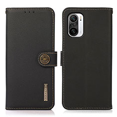 Funda de Cuero Cartera con Soporte Carcasa B02H para Xiaomi Redmi K40 Pro+ Plus 5G Negro