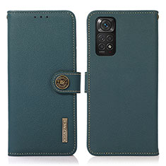 Funda de Cuero Cartera con Soporte Carcasa B02H para Xiaomi Redmi Note 11 4G (2022) Verde