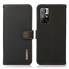 Funda de Cuero Cartera con Soporte Carcasa B02H para Xiaomi Redmi Note 11 5G Negro