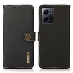 Funda de Cuero Cartera con Soporte Carcasa B02H para Xiaomi Redmi Note 12 4G Negro