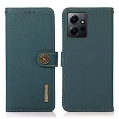 Funda de Cuero Cartera con Soporte Carcasa B02H para Xiaomi Redmi Note 12 4G Verde