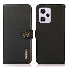 Funda de Cuero Cartera con Soporte Carcasa B02H para Xiaomi Redmi Note 12 Pro 5G Negro