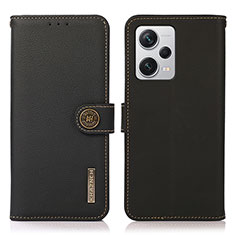 Funda de Cuero Cartera con Soporte Carcasa B02H para Xiaomi Redmi Note 12 Pro+ Plus 5G Negro