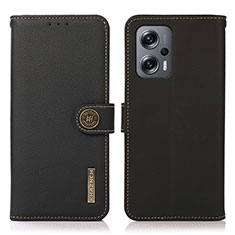 Funda de Cuero Cartera con Soporte Carcasa B02H para Xiaomi Redmi Note 12T Pro 5G Negro