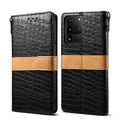 Funda de Cuero Cartera con Soporte Carcasa B02S para Samsung Galaxy S20 Ultra 5G Negro