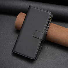 Funda de Cuero Cartera con Soporte Carcasa B03F para Nokia C32 Negro