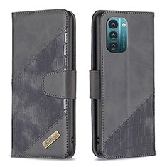 Funda de Cuero Cartera con Soporte Carcasa B03F para Nokia G21 Negro