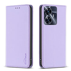 Funda de Cuero Cartera con Soporte Carcasa B03F para Realme C55 Purpura Claro