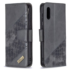 Funda de Cuero Cartera con Soporte Carcasa B03F para Samsung Galaxy A02 Negro