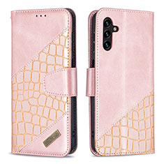 Funda de Cuero Cartera con Soporte Carcasa B03F para Samsung Galaxy A04s Oro Rosa