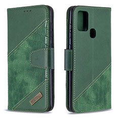 Funda de Cuero Cartera con Soporte Carcasa B03F para Samsung Galaxy A21s Verde