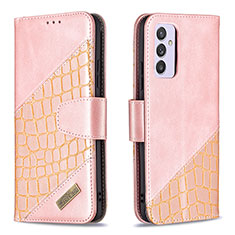 Funda de Cuero Cartera con Soporte Carcasa B03F para Samsung Galaxy A24 4G Oro Rosa