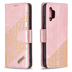 Funda de Cuero Cartera con Soporte Carcasa B03F para Samsung Galaxy A32 5G Oro Rosa