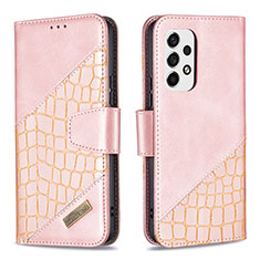 Funda de Cuero Cartera con Soporte Carcasa B03F para Samsung Galaxy A53 5G Oro Rosa