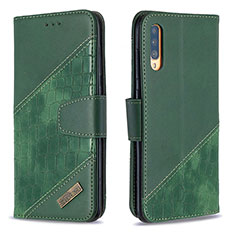 Funda de Cuero Cartera con Soporte Carcasa B03F para Samsung Galaxy A70 Verde