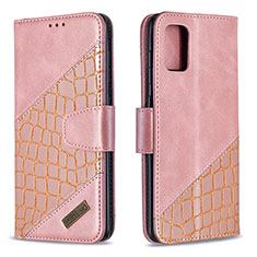 Funda de Cuero Cartera con Soporte Carcasa B03F para Samsung Galaxy A71 4G A715 Oro Rosa