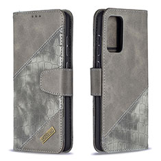 Funda de Cuero Cartera con Soporte Carcasa B03F para Samsung Galaxy A72 4G Gris Oscuro