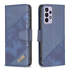 Funda de Cuero Cartera con Soporte Carcasa B03F para Samsung Galaxy A73 5G Azul