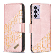 Funda de Cuero Cartera con Soporte Carcasa B03F para Samsung Galaxy A73 5G Oro Rosa