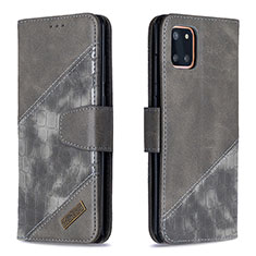 Funda de Cuero Cartera con Soporte Carcasa B03F para Samsung Galaxy A81 Gris Oscuro