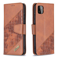 Funda de Cuero Cartera con Soporte Carcasa B03F para Samsung Galaxy F42 5G Marron