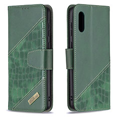 Funda de Cuero Cartera con Soporte Carcasa B03F para Samsung Galaxy M02 Verde