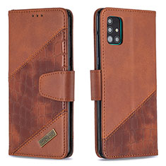 Funda de Cuero Cartera con Soporte Carcasa B03F para Samsung Galaxy M40S Marron