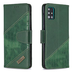 Funda de Cuero Cartera con Soporte Carcasa B03F para Samsung Galaxy M40S Verde