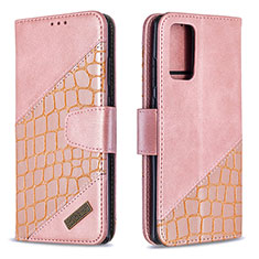 Funda de Cuero Cartera con Soporte Carcasa B03F para Samsung Galaxy Note 20 5G Oro Rosa