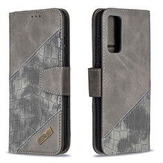 Funda de Cuero Cartera con Soporte Carcasa B03F para Samsung Galaxy S20 FE 4G Gris Oscuro