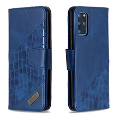 Funda de Cuero Cartera con Soporte Carcasa B03F para Samsung Galaxy S20 Plus 5G Azul