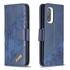 Funda de Cuero Cartera con Soporte Carcasa B03F para Xiaomi Redmi K40 5G Azul