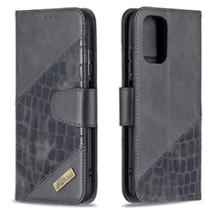 Funda de Cuero Cartera con Soporte Carcasa B03F para Xiaomi Redmi Note 10 4G Negro