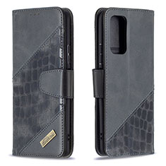 Funda de Cuero Cartera con Soporte Carcasa B03F para Xiaomi Redmi Note 10 Pro 4G Negro