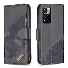 Funda de Cuero Cartera con Soporte Carcasa B03F para Xiaomi Redmi Note 11 Pro+ Plus 5G Negro