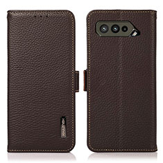 Funda de Cuero Cartera con Soporte Carcasa B03H para Asus ROG Phone 5 Pro Marron