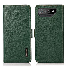 Funda de Cuero Cartera con Soporte Carcasa B03H para Asus ROG Phone 7 Ultimate Verde