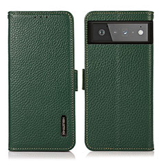 Funda de Cuero Cartera con Soporte Carcasa B03H para Google Pixel 6 5G Verde