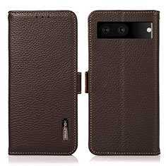 Funda de Cuero Cartera con Soporte Carcasa B03H para Google Pixel 7 5G Marron