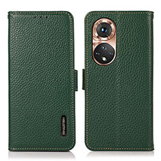 Funda de Cuero Cartera con Soporte Carcasa B03H para Huawei Honor 50 5G Verde