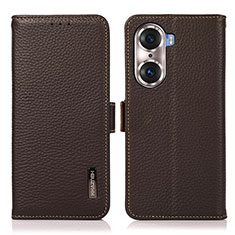 Funda de Cuero Cartera con Soporte Carcasa B03H para Huawei Honor 60 5G Marron