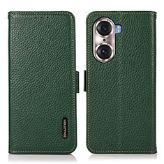 Funda de Cuero Cartera con Soporte Carcasa B03H para Huawei Honor 60 5G Verde