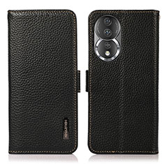 Funda de Cuero Cartera con Soporte Carcasa B03H para Huawei Honor 80 5G Negro