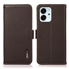 Funda de Cuero Cartera con Soporte Carcasa B03H para Huawei Honor 80 SE 5G Marron