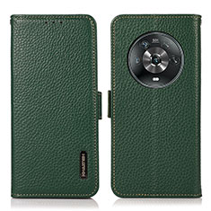 Funda de Cuero Cartera con Soporte Carcasa B03H para Huawei Honor Magic4 5G Verde